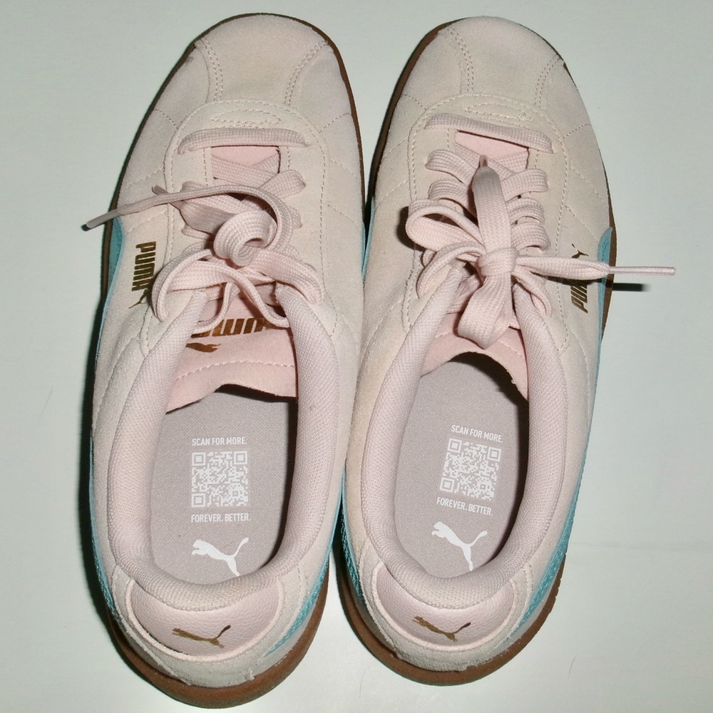 Women’s Puma Super Liga OG Retro Sneakers Size US 7.5. Pink/Teal/Blue - Picture 7 of 7